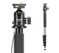 Walimex pro Set 1983 Monopié de Carbono + rótula Onyx 8, pie de Viaje Ajustable hasta 185 cm de Altura con rótula de Aluminio y Placa de Cambio rápido Compatible con Arca-Swiss