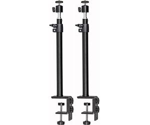 Walimex pro Set 2 Soportes de lámpara Regulable en Altura 35-65 cm pie de Mesa con Cabezal esférico Giro 360° inclinación 90° monopie con Pinza de Anclaje para iluminación de Estudio y cámara
