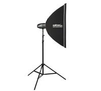 Walimex pro Set Flash de Estudio Newcomer 100 II luz de Estudio LED con Mando a Distancia, softbox y trípode