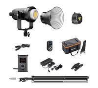 Walimex pro Set LED Niova Plus 120 W + trípode, luz de vídeo Regulable con Dos Colores y Soporte para Flash de hasta 256 cm de Altura con amortiguación por muelles