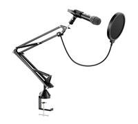 walimex pro Set micrófono HM2 Boya + Brazo articulado, Micro de Mano con Conector USB-C y Cable de 120 cm, Brazo de Mesa 360°, Filtro antipop y Paravientos