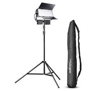 Walimex pro Set Panel de luz Diurna LED Sirius 160 lámpara de área 65 W iluminación de vídeo 5600 K Foco de Estudio con Carcasa de Aluminio refrigeración pasiva y trípode con amortiguación de Muelle