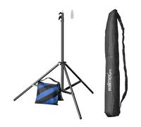 Walimex pro Set trípode para iluminación WT-806 + Saco de Arena, Soporte fotográfico de hasta 256 cm con amortiguación por muelles y Saco de Peso rellenable