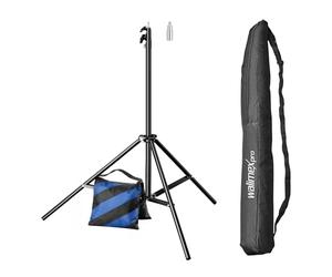 Walimex pro Set trípode para iluminación WT-806 + Saco de Arena, Soporte fotográfico de hasta 256 cm con amortiguación por muelles y Saco de Peso rellenable