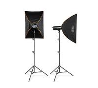 Walimex Pro Stager 400 HSS Set Double - Potente Flash de Estudio con Receptor de 2,4 GHz, Modo HSS, 400 WS, Tiempo de Destello Corto, luz LED de Modelado, para fotógrafos Profesionales