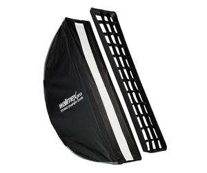 Walimex pro Studio Striplight Softbox 22 x 90 cm, Giratorio 360°, fácil Montaje Gracias a la función de sombrilla, Incluye Rejilla, máscara, Adaptador Bowens y Bolsa de Transporte, Ideal para