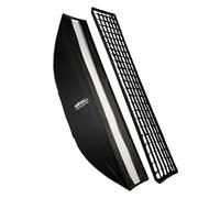 Walimex pro Studio Striplight Softbox 40 x 180 cm, Giratorio 360°, fácil Montaje Gracias a la función de sombrilla, Incluye Rejilla, máscara, Adaptador Bowens y Bolsa de Transporte, Ideal para