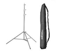 Walimex Pro Trípode de lámpara Heavy Duty de Acero Inoxidable - Altura máx. 270cm, con Bolsa de Transporte y Adaptador de Spigot de 1/4 y 3/8", Soporte de 15kg