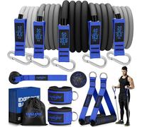 WALITO Juego de Bandas de Resistencia, Bandas de Ejercicio con Asas, Anclaje de Puerta, Correas de Tobillo para piernas y Tobillos, para Entrenamiento de Resistencia Pesada, Terapia física,