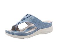 Walk And Fly Mujer El deslizador de las mujeres del vintage de la cuña para mujer de los deslizadores de los zapatos de los veranos del resbalón de los flops ahueca hacia fuera el tirón Chanclas