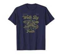 Walk by Faith 2 Corintios 5:7 Diseño de Las Escrituras Cristianas Camiseta