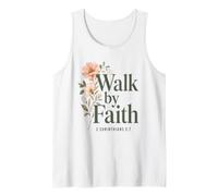 Walk by Faith Floral Christian, 2 Corintios 5:7 Biblia Camiseta sin Mangas