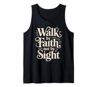 Walk by Faith, Inspirador diseño de Cita de la Biblia Camiseta sin Mangas