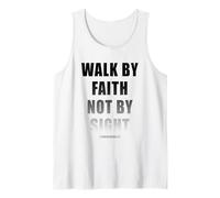 Walk by Faith Not by Sight 2 Corinthians 5:7 Christian Text Camiseta sin Mangas