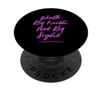 Walk by Faith Not by Sight Versículo de la Biblia Mujeres Lucas Escritura PopSockets PopGrip Adhesivo
