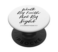 Walk by Faith Not by Sight Versículo de la Biblia Mujeres Lucas Escritura PopSockets PopGrip Adhesivo