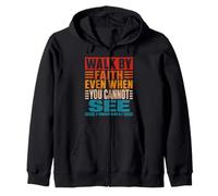 Walk Faith Not by Sight 2 Corintios 5:7 Vintage Sudadera con Capucha