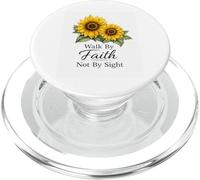 Walk Faith Not by Sight Girasol Fe Hermoso Verso PopSockets PopGrip para MagSafe