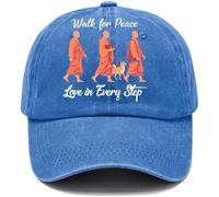 Walk for Peace Monks - Gorras de béisbol para mujeres y hombres, sombrero casual con temática Walk for Peace, Azul Zafiro, Talla única