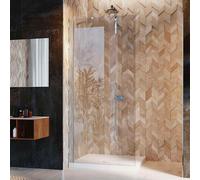 WALK IN PARED DE DUCHA FIJA 40CM VIDRIO CRISTAL ANTICAL TRANSPARENTE 6MM H190