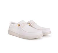 WALK IN PITAS | WP150 WALLABI Washed | Mocasines de Hombre | Náuticos Casual | Zapatillas de Verano | Zapatos de Hombre Casuales y Cómodos | Zapatos de PITAS para Hombre | Blanco 42