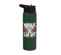 Walk In The Light Christian Cross Faith Gráfico Stainless Steel Insulated Water Bottle