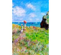 Walk on the Cliff at Pourville - Claude Monet - Notebook: 120 Lined Pages 6" x 9" Journal Diary Notepad
