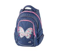 Walker 42023-072 - Mochila Fame Magic Butterfly Azul Oscuro, con 3 Compartimentos, Bolsillos Laterales, Acolchado Transpirable, Correa Ajustable para Cadera, Hombro y Pecho, Aprox. 32 x 44 x 24 cm