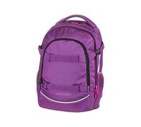 Walker 42041-053 - Mochila escolar Fame Uni Plum con 3 compartimentos, bolsillos laterales y efecto luz, acolchado en la espalda, correa ajustable para el hombro y el pecho