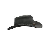 Walker and Hawkes Antique - Sombrero de Vaquero de Estilo clásico - Cuero Vacuno - Negro - L (59cm)