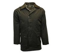 Walker and Hawkes - Blackstone - Chaqueta Acolchada para Hombre - Abrigo Encerado Ideal para Cazar - Estilo campiña Inglesa - Verde Oliva - 4XL