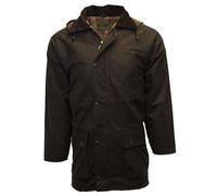 Walker and Hawkes - Blackstone - Chaqueta Acolchada para Hombre - Abrigo Encerado Ideal para Cazar - Estilo campiña Inglesa - Marrón - XL