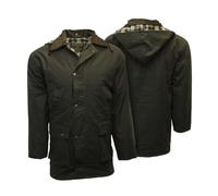 Walker and Hawkes - Blackstone - Chaqueta acolchada para hombre - Abrigo encerado ideal para cazar - Estilo campiña inglesa - Verde Oliva - XL