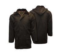 Walker and Hawkes - Blackstone - Chaqueta acolchada para hombre - Abrigo encerado ideal para cazar - Estilo campiña inglesa - Marrón - 3XL