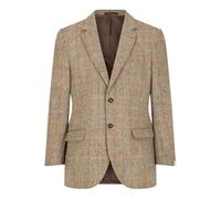Walker and Hawkes - Blakemore - Blazer Harris Tweed para Hombre - Chaqueta clásica Escocesa de Punto de Espiga - Blanco Arena - EU 54 (UK 44)