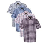 Walker and Hawkes - Canterbury - Camisa de Manga Corta para Hombre - 100% algodón - Estilo leñador - Estampado a Cuadros - Paquete de 3 Surtidos - L (42'')