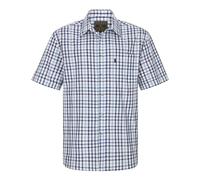 Walker and Hawkes - Canterbury - Camisa de Manga Corta para Hombre - 100% algodón - Estilo leñador - Estampado a Cuadros - Azul - 3XL (48'')