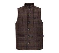 Walker and Hawkes - Chaleco Abraham Moon Tweed Nehru para Hombre - Roble Marrón - XL