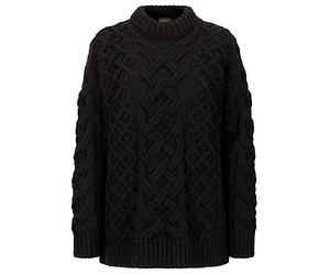 Walker and Hawkes - Jersey Merston de Lana Merino con Cuello Redondo para Mujer - Negro - M (UK 12-14)