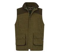 Walker and Hawkes - Warrington - Chaleco de Tiro Derby Tweed para Hombre con Parche en el Hombro - Salvia Oscuro - XXL