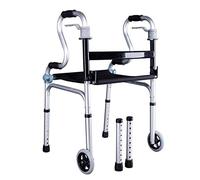 Walker Andador Anciano Ajustable Caminar Plegable con Ruedas, con Apoyabrazos, Adecuado para Personas con Movilidad Reducida (2 Rondas) (2 Rondas) Estrella de Luz