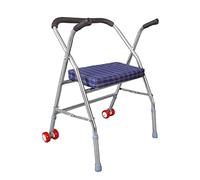 Walker - Andador de acero inoxidable con asiento plegable para el hogar, carrito multifunción de regalo (plateado 54 x 51 x 78 cm) (plateado 54 x 51 x 78 cm)