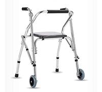 Walker - Andador de cuatro ruedas con asiento plegable Telesco de cuatro pies, regalo (plata 88 x 59 x 28 cm) (plata 88 x 59 x 28 cm) (plata 88 x 59 x 28 cm) estrella de luz