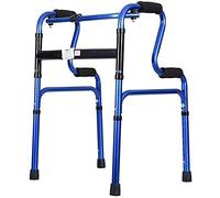 Walker, Andador plegable para ancianos, andador ligero, portátil, altura 8, ajuste de archivo, aleación de aluminio grueso, ancianos (marrón) (azul) Beauty Comes