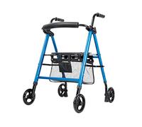 Walker - Andador plegable para personas mayores con ruedas y respaldo, ligero y portátil, carrito de compras plegable, estrella de luz fácil de montar