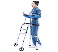 Walker Andador vertical compacto y plegable con soporte alto y soporte para brazo para personas mayores y adultos altos, andador con ruedas delanteras extra anchas, carga de 300 libras