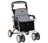 Walker - Carrito de compras para ancianos, carrito plegable pequeño para caminar, regalo (negro, 83 x 66 cm) (negro 83 x 66 cm) (negro 83 x 66 cm), fiable