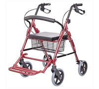 Walker - Carro de la compra plegable con asiento y freno de mano para ancianos