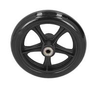 Walker Caster, Reemplazo de Rueda de Silla de Ruedas con Rodamiento de Bolas de Metal Negro PU Antideslizante para Andador