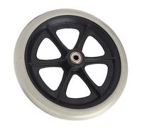 Walker Caster Wheel 8in PU Reemplazo de Rodamiento de Bolas Antideslizante Gris